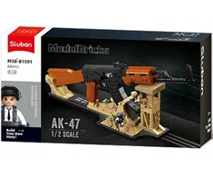 AK-47 šautuvas su figūromis 43 cm Mastelis 1:2 Sluban blokai 645 el M38-B1591