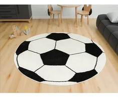 Akcila APVALUS KILIMAS MINKŠTAS KAMULAS Juodas Baltas VAIKŲ FUTBOLIS LIMA skersmuo 140 cm