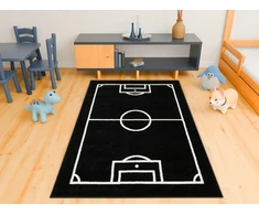 Akcila DYWAN BOISKO DO POKOJU CHŁOPCA GŁADKI JUODA Baltas FOOTBALL LIMA 140x190 cm