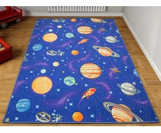 Akcila DYWAN DLA DZIECI CHŁOPCA KOLOROWY PLANETY RAKIETY GWIAZDY KOSMOS 250x300 cm