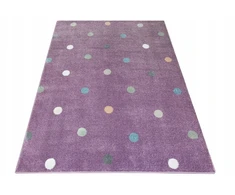 Akcila DYWAN DLA DZIECI FIOLET KOLOROWY KROPECZKI MIĘCIUTKI GŁADKI LIMA 150x250 cm