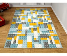 Akcila DYWAN DZIECIĘCY DLA DZIECI BARWNY WZÓR Kaladėlės NA FILCU NA WYMIAR 100x150 cm