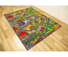 Akcila DYWAN DZIECIĘCY ULICE DLA CHŁOPCA ULICZKI DROGA PĘTELKOWY CLEVER 250x300 cm
