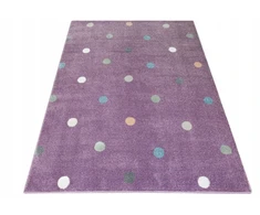 Akcila DYWAN DZIECIĘCY Violetinis W KROPECZKI KOLOROWY MIĘCIUTKI LIMA 150x300 cm