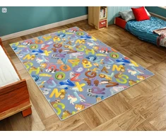 Akcila DYWAN PILKA ALFABET DO POKOJU DZIECKA DZIECI LITERKI ZWIERZĄTKA 250x300 cm