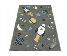 Akcila DYWAN PILKA DLA DZIECI KOSMOS RAKIETY GWIAZDY PILKA KSIĘŻYC LIMA 80x150 cm