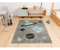 Akcila DYWAN PILKA MIĘKKI DO POKOJU DZIECKA CHŁOPCA PLANETY KOSMOS LIMA 200x290 cm