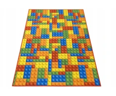 Akcila DYWAN W Kaladėlės DO POKOJU DZIECKA DZIECI MODNY KOLOROWY NA FILCU 200x400 cm
