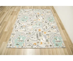 Akcila KILIMAS VAIKAMS PASTELINĖS GATVĖS KELIŲ NAMAI SCANDINA STYLE 200x250 cm