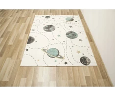 Akcila MINKŠTAS VAIKiškas KILIMAS SU PLANETA GALAXY LIGHT TURQUOISE LIMA 160x230 cm