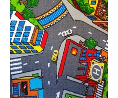 Akcila Vaikų kilimas "miestelio gatvės" su keliais ir automobiliais 300x400 cm