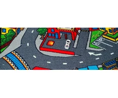 Akcila Vaikų kilimas "miestelio gatvės" su keliais ir automobiliais 300x400 cm