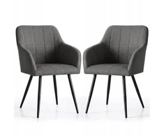 Akord 2x Minkšta kėdė iš lumos audinio svetainei LUXANO Dark Graphite Juodas