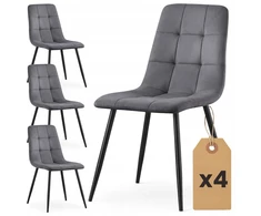 Akord 4x Minkšta aksominė dygsniuota kėdė Dark Graphite NERO Juodas kojos