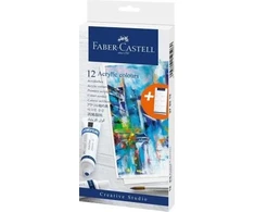 Akriliniai dažai 12 spalvų tūbelėse Faber Castell