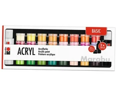 Akriliniai dažai Basic 32x3,5ml, 2x59ml - Marabu