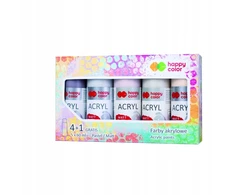 Akriliniai dažai Happy Color, 5 spalvų rinkinys, 300 ml