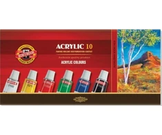 Akriliniai dažai Koh-i-noor, 10 spalvų, 16ml rinkinys