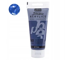 Akriliniai dažai - PEBEO - Dyna Mėlyna Juodas Irisdescent Tube 100ml - Satinas - Itin smulkūs