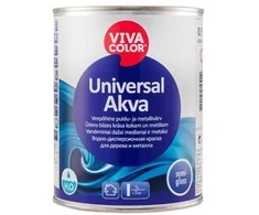 Akriliniai emaliniai medžio ir metalo dažai VIVACOLOR, pusiau blizgūs, baltos sp., 0,9 l