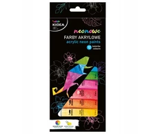 Akriliniai neoniniai dažai 12x12ml KIDEA - DERFORM