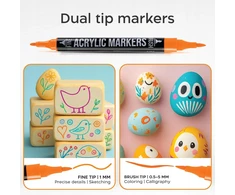 AKRILINIAI ŽYMEKLIAI 48 Vnt. DUAL TIP ARTISTIC RAŠIKLIŲ RINKINYS