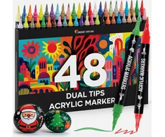 AKRILINIAI ŽYMEKLIAI 48 Vnt. DUAL TIP ARTISTIC RAŠIKLIŲ RINKINYS