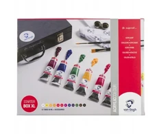 Akrilo dažai - XL rinkinys pradedantiesiems - 12 vamzdelių po 40ml + priedai - Van Gogh