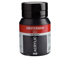 Akrylinių dažų - Amsterdame - 500ml - Juoda spalva - Aukšta atsparumas šviesai - Ilgaamžis