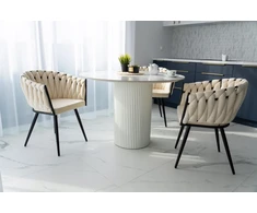 Ehokery AKSOMINĖ PINTA MINŠTINĖ KĖDĖ SVETAINĖS VALGOMUI, VELVET BEIGE