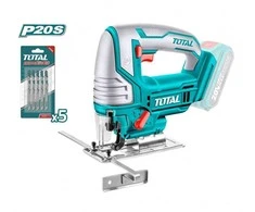 Akumuliatorinis siaurapjūklis TOTAL, 20 V, mediena 80 mm, plienas 8 mm, 2400/min, be akumuliatoriaus, TJSLI8501