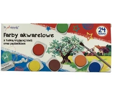 Akvareliniai dažai St. Majewski, 24 spalvos + baltas