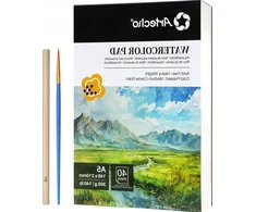 Akvarelinis POPIERIUS A5 40 LAPŲ 300 G/M2 ŠEPEČIŲ PIŠTUKŲ RINKINYS