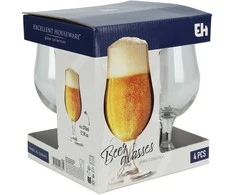 Szklanka na nóżce pokal komplektas szklanek szklanki do piwa koktajlu 370 ml 4 sztuki