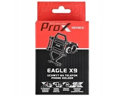 Aliuminio dviračio telefono laikiklis Prox Eagle X9, juodas, 360°