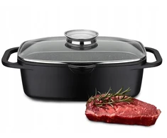 Aliuminio keptuvė su dangčiu GSW 6 l GOURMET GRANIT
