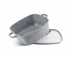 ALIUMINIO Kvadratinis LIETUS PUODAS 20cm GRANITINIS MARMRULIS 2,8L MASTERPAN 2106