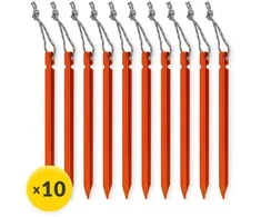 Aliuminio palapinės kuoliukų rinkinys 15 cm 10 vnt. - trikampiai