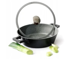 Aliuminio puodas 28 cm su dangčiu Gota Cook DUKA indukcija