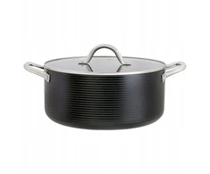 Aliuminio puodas su dangteliu 28 cm Ambition Ribs 813217