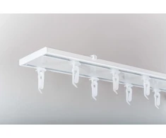 Aliuminio sistema UNIVERSAL-PROFILIS, 1 ir 2 bėgelių, baltos sp., 1,5 m