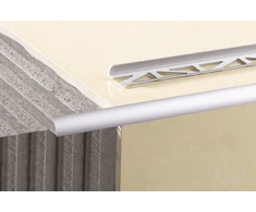 Aliuminis plytelių profilis, kraštas ovalus, baltos spl., 10 mm x 2,50 m