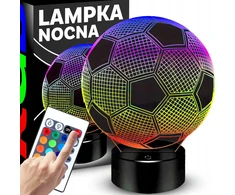 Allbag Naktinė lempa NA BIURKO PIŁKA NOŻNA 3D DLA DZIECKA LED RGB + Pultas