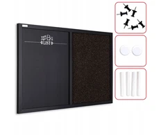 Allboards Magnetinė kamštinė lenta 60x40 ruda ir juoda COMBI juodas rėmelis + NEMOKAMAI