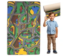 Allvo VAIKŲ KILIMAS KELIŲ GATVĖS COUNTRY 120x200 cm vaikams ŠILTAS IR MINŠKUS