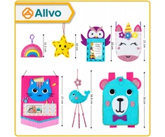 Allvo Veltinio siuvinėjimo rinkinys, skirtas MOKYTIS SIUVIMO DIY vaikams Kūrybinis rinkinys