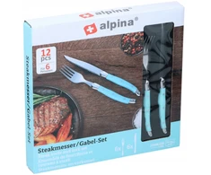 ALPINA KEPSNIS PEILIŲ IR ŠAKĖČIŲ RINKINYS 12 Vnt., 3 SPALVŲ NERŪDijančio plieno