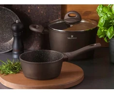 Altom Design SAUGOS INDUKCINĖ 16 CM 1,1 L ALIUMINIO NELIPEJUS PIENO PUODAS AURUM