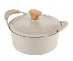 ALUMINIUMINIS PUODAS FLORINA OSLO 24cm 4,3L KREMINIS Nelipnus dangtelis