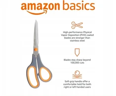 AmazonBasic Amazon Basics Daugiafunkcinės biuro žirklės su patogia rankena, 2 vnt